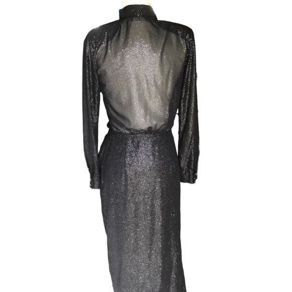 Zara Black & Silver Glitter Long Sleeve Dress 🔥 - Picture 3 of 10